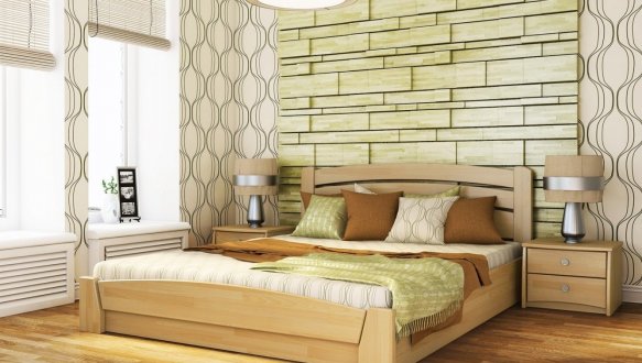 Ліжко дерев'яне Естелла Селена Аурі з підйомним механізмом і нішею для білизни Щит / Масив Бук 7