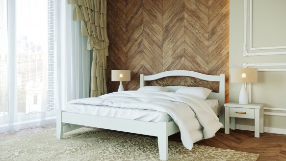 Ліжко дерев'яне Лев Афіна Масив бук Білий