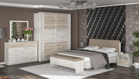 Модульная спальня Kim/Ким Mebel Service Дуб крафт белый/Санремо 0