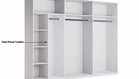 Шафа 6Д без дзеркала Міромарк Луна 6 дверна чорний 275 см 3