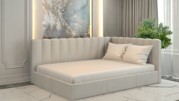 Ліжко м'яке двоспальне Лев Скандинавія