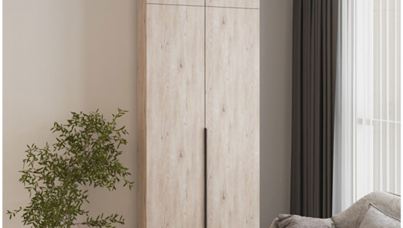 Шкаф Mebelstar Оскар двухдверный с антресолью Аляска серая 100 см