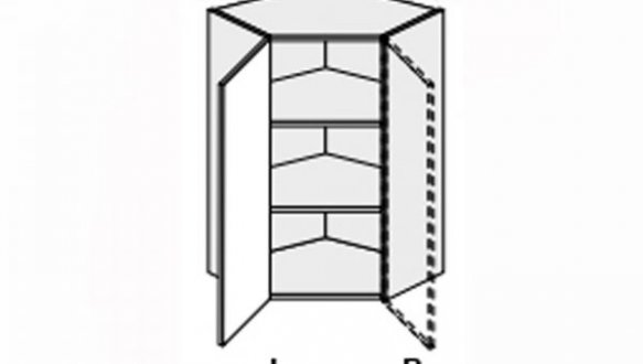 Секция верхняя правая УголВ 45° 650х650/900 1дв Pro Blum Миллениум WG