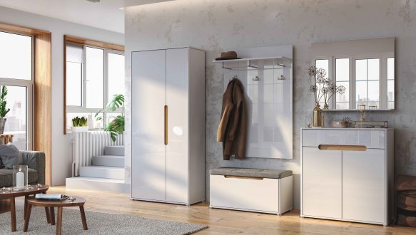 Модульная прихожая Миромарк Стелла Белый глянец