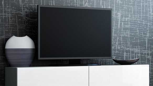 Тумба під ТВ Vigo/Віго RTV140 Білий/Сірий Cama Ширина 140 см