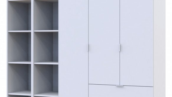 Шкаф Дорос Гелар белый с 2 ​​Этажерками 3-х дверный 192,6 см 2