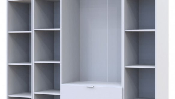 Шкаф Дорос Гелар белый с 2 ​​Этажерками 3-х дверный 192,6 см 3