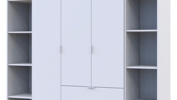 Шкаф Дорос Гелар белый с 2 ​​Этажерками 3-х дверный 192,6 см 4