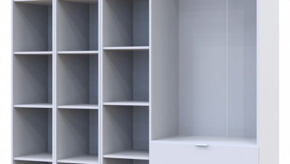 Шкаф Дорос Гелар белый с 2 ​​Этажерками 3-х дверный 192,6 см 0