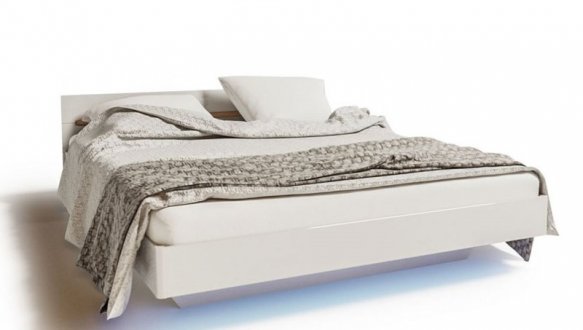 Кровать двуспальная Світ меблів 160 Бьянко МДФ / ДСП Белый / Дуб Сонома