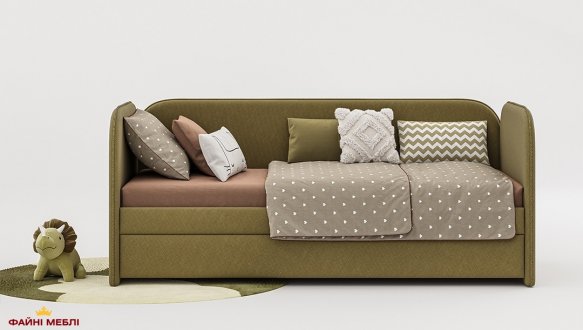 Кровать детская мягкая с дополнительным спальным местом и бортиком Wooodsoft Todi / Тоди 15