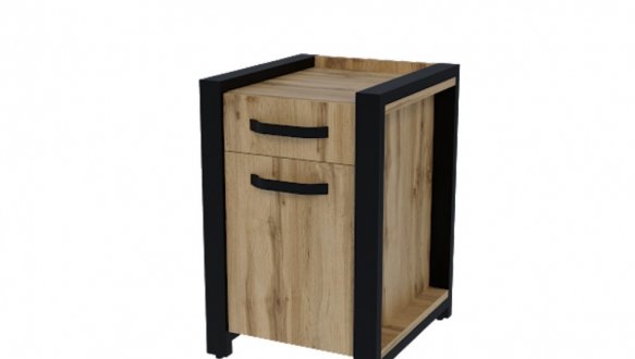 Тумба LOFT приставна Дуб Сонома / Чорний мат MebliRoMax 5