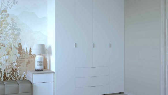 Шафа 4Д Гелар Дорос 4 дверна білий 155 см 16