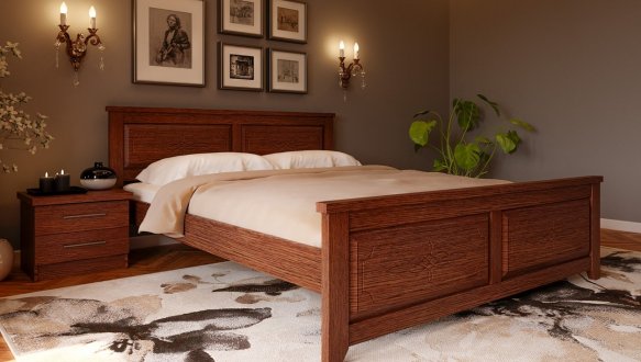 Кровать двуспальная деревянная ЧДК Майя NEW Щит Сосна 2