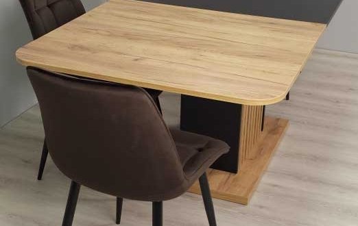 Стіл обеденный раскладной TREND D-C MAX Интарсио Дуб Крафт Золотой/Черный 160/210 см 7