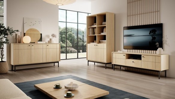 Модульна вітальня дуб лінеа Japandi