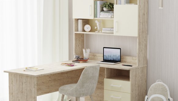 Стіл кутовий з надбудовою 