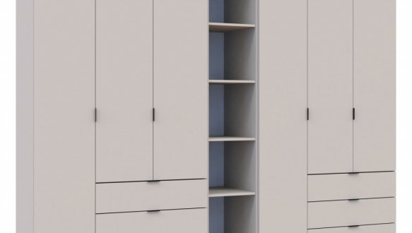 Шкаф Дорос Гелар шестидверный с этажеркой Кашемир 271 см 0