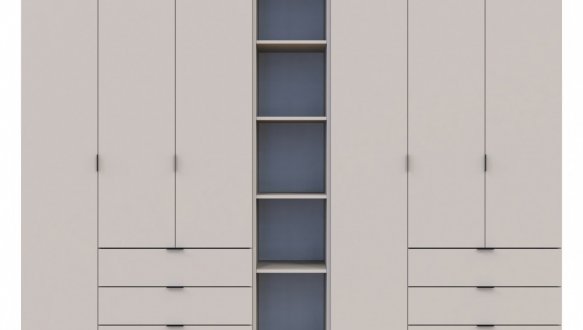 Шкаф Дорос Гелар шестидверный с этажеркой Кашемир 271 см 2