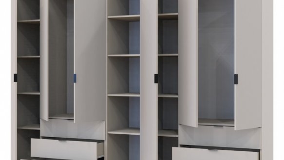 Шкаф Дорос Гелар шестидверный с этажеркой Кашемир 271 см 3