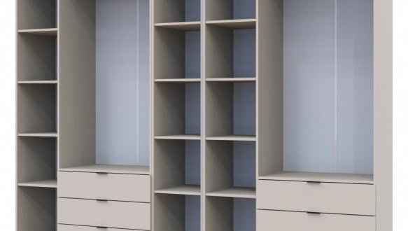 Шкаф Дорос Гелар шестидверный с этажеркой Кашемир 271 см 4