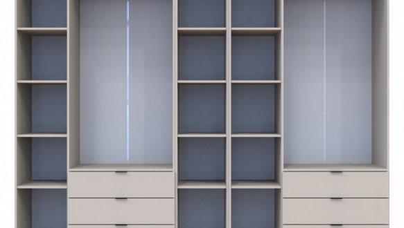 Шкаф Дорос Гелар шестидверный с этажеркой Кашемир 271 см 5