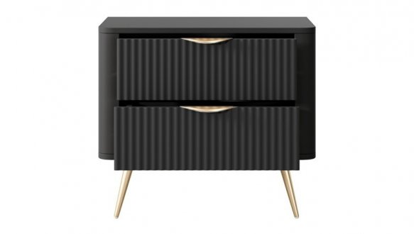 Тумба прикроватная 2S Черный/Золотые ножки Lante 0