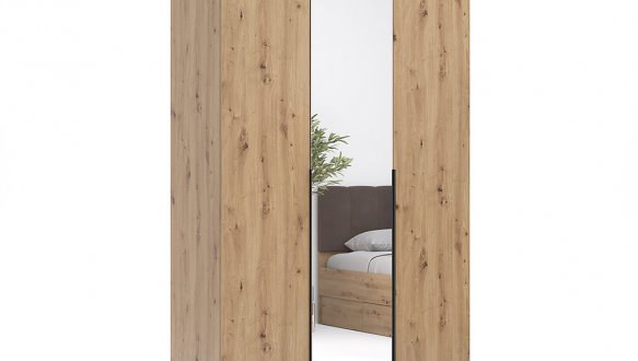 Шкаф 3дв с зеркалом Миромарк Тедди 3 дверный дуб артизан 135 см