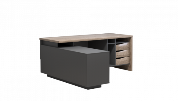 Комп'ютерний стіл Connect 1 Інтарсіо Правий/Лівий Дуб Сонома Трюфель/Антрацит 190 см 10