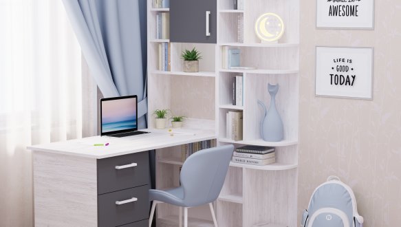 Стіл з кутовою надбудовою та еркером 