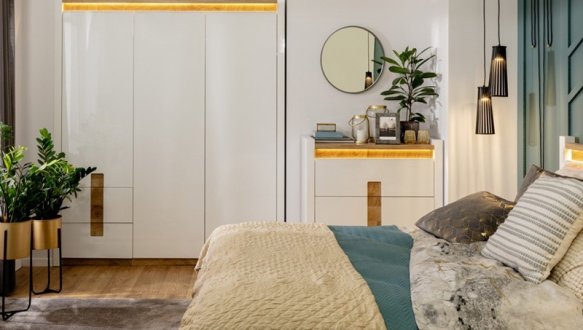 Модульная спальня Alameda/Аламеда BRW Poland Белый глянец/Дуб Вестминстер 0