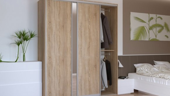 Шкаф-купе с зеркалом Дорос Сити Лайт 3 дверный 225 см 2