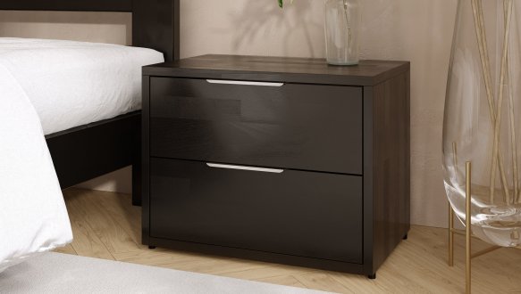 Тумба приліжкова дерев'яна DrevKO Аріна з 2 шухлядами