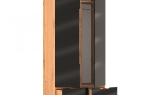 Шафа 2д + 2шх КС Афина 2 дверный черный глянец 100 см