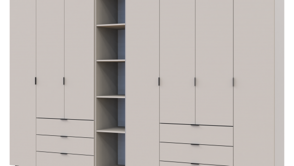 Шкаф Дорос Гелар кашемир с Этажеркой 7 дверной 309,4 см