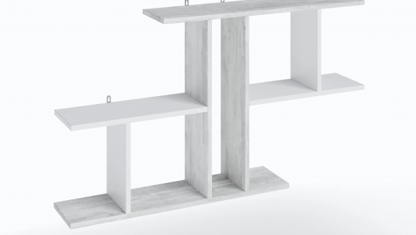 Полка настенная бетон/белый T8