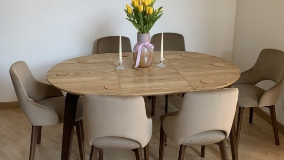 Стіл Амбер Круг розкладний 1