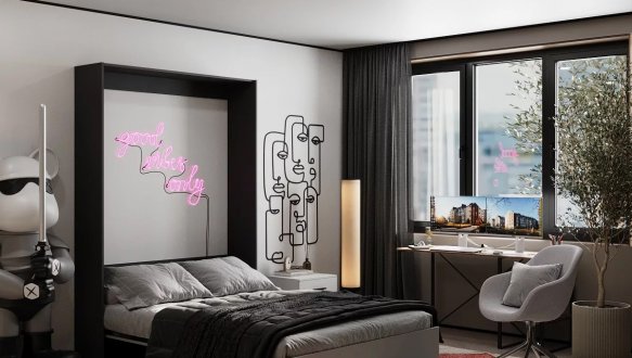 Кровать двуспальная шкаф трансформер Art in Head Mitra / Митра 140 см