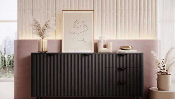 Модульна вітальня Lante Чорний/Чорні ніжки 0