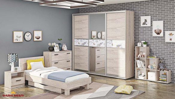 Модульная детская Oxford/Оксфорд Комфорт мебель Дуб Золотой/Белый глянец 0