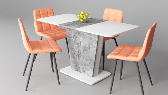 Стіл Cosmo/Космо Інтарсіо Біла Аляска/Індастріал Розкладний 110/145 см