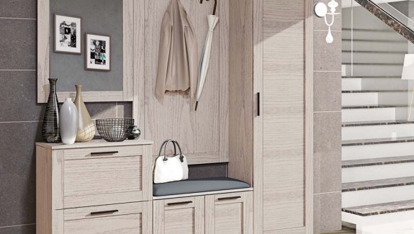 Модульний передпокій Комфорт Меблі ВТ-4077 Престиж Дуб білений