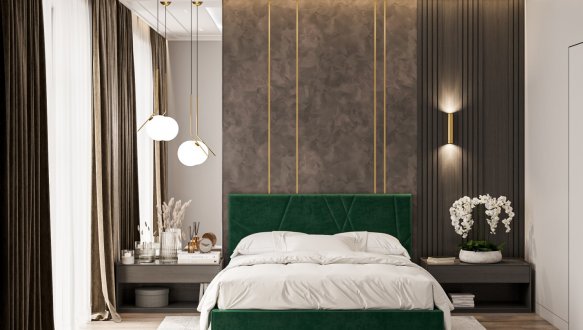 Кровать мягкая двуспальная Шик Галичина Блум 0