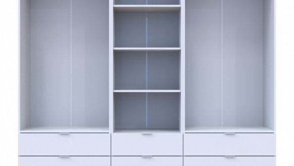 Шафа для одягу Дорос Гелар білий 4-х дверна з пеналом 215 см 2