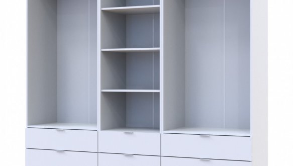 Шафа для одягу Дорос Гелар білий 4-х дверна з пеналом 215 см 3