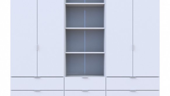 Шафа для одягу Дорос Гелар білий 4-х дверна з пеналом 215 см 4