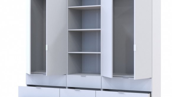 Шафа для одягу Дорос Гелар білий 4-х дверна з пеналом 215 см 0