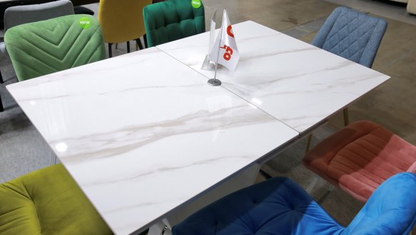 Стіл Ludwig (140-180 см) White (+beige) Glossy 7