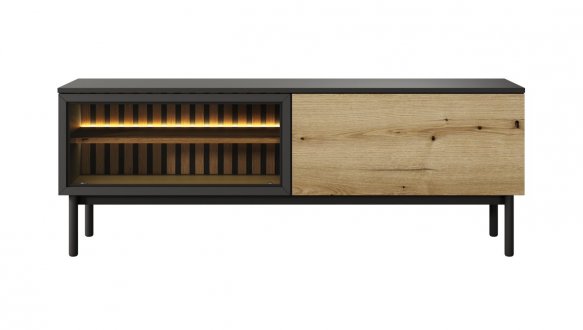 Тумба під ТВ Lang/Ланг RTV150 2D Чорний/Дуб евок Perfect Home Ширина 150 см