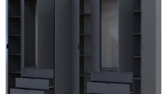 Шкаф Дорос Гелар графит 8 дверной 310 см 0